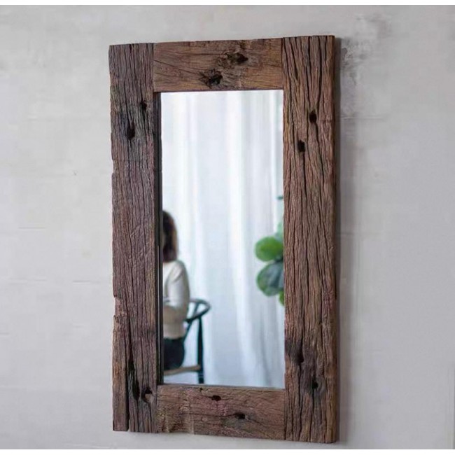 مرايا جداريه باطار خشب معتق طبيعي بتصميم ريفي انيق L7739 مرايا جداريه باطار خشب معتق طبيعي بتصميم ريفي انيق L7739