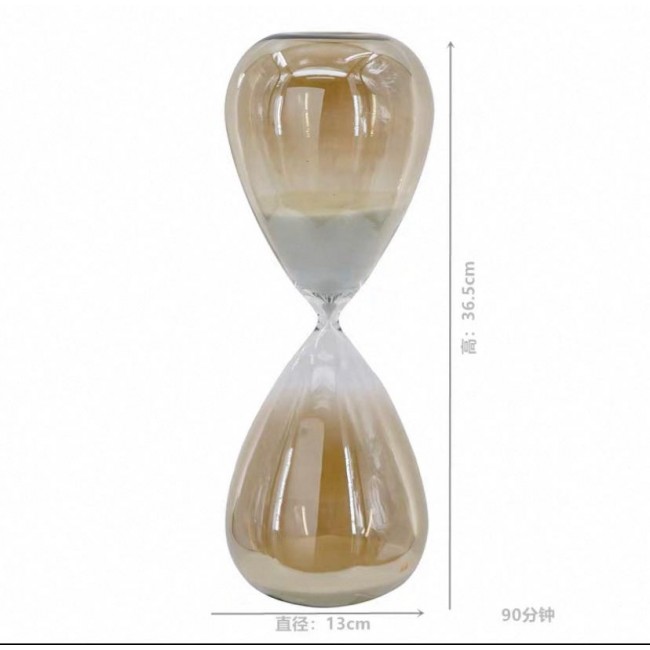 ساعة رملية من الزجاج بستايل أوربي ملائم لديكور المنزل حجم كبير 7611