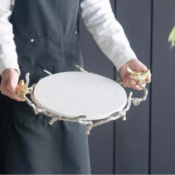 صينية تقديم رخامية بتصميم عصري فاخر 7602
