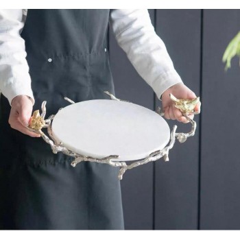 صينية تقديم رخامية بتصميم عصري فاخر 7602