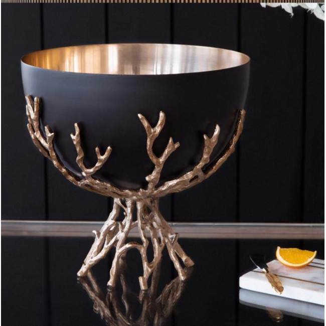 صحن تقديم مودرن معدن أسود فاخر 7430