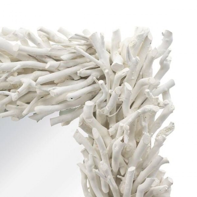 مرايا جداريه مودرن باطار خشب أبيض على الطراز الاروبي 7742