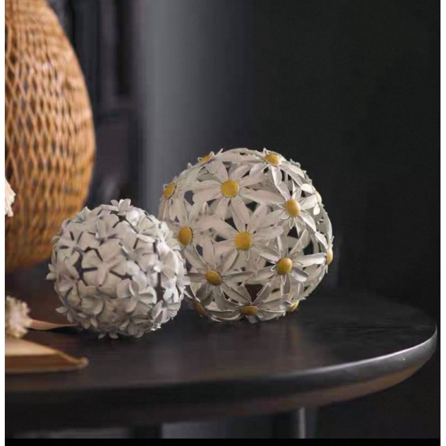 طقم معدن بتصميم كرة ورود أنيقه لديكور المنزل متوفر حجمين 8135