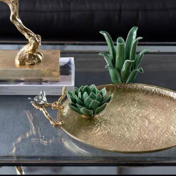 صينة تقديم معدن بتصميم اغصان شجر بتصميم عصري 7601