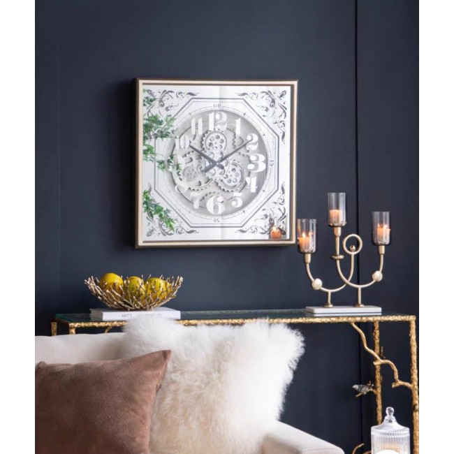 ساعة مرايا زجاجية بتصميم تروس مكانيكية نمط أوربي 7754 ساعة مرايا زجاجية بتصميم تروس مكانيكية نمط أوربي 7754