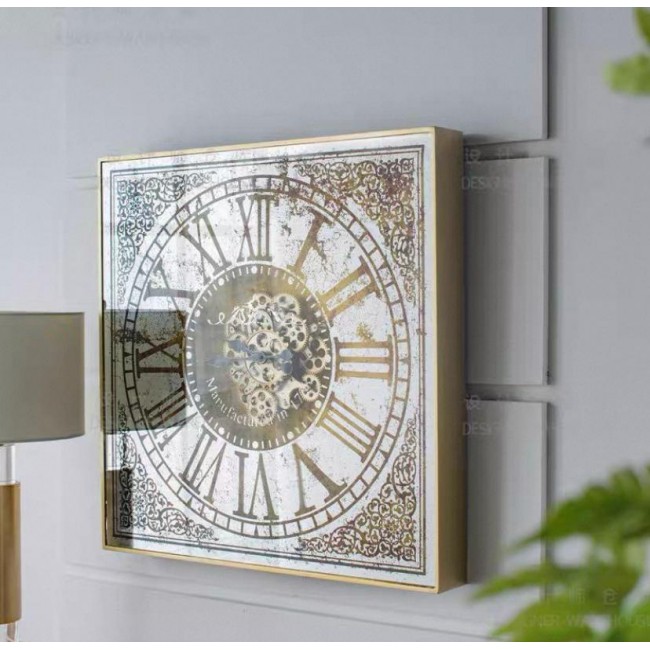 ساعة مرايا زجاجية بتصميم تروس مكانيكية نمط أوربي مثالي لديكور المنزل7756 ساعة مرايا زجاجية بتصميم تروس مكانيكية نمط أوربي مثالي لديكور المنزل7756
