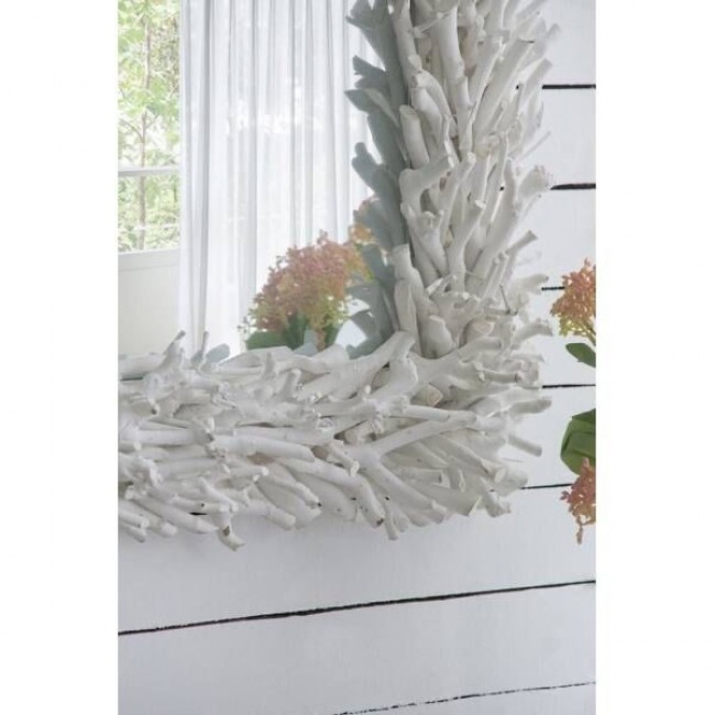 مرايا جداريه مودرن باطار خشب أبيض على الطراز الاروبي 7742