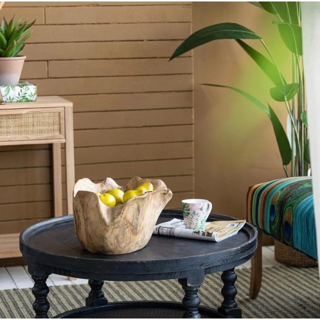 صحن تقديم من خشب الطبيعي مموج مثالي لديكور المنزل L7575