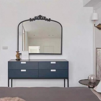 مرايا جداري مودرن معدن بإطار أسود7722 بالرتفاع 79cm