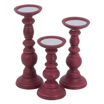 طقم شمعدان بألوان دافئه على الطراز الاروبي كلاسيك 3 قطع 7556