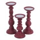 طقم شمعدان بألوان دافئه على الطراز الاروبي كلاسيك 3 قطع 7556