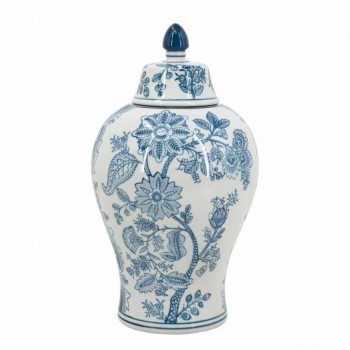 فازة سيراميك أنيقه بنقوش الورد ريفيه مثالي لديكور المنزل 7505