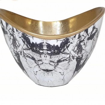 فازة رخامية منحني معدن بتصميم مودرن ملاءم لديكور المنزل 7632