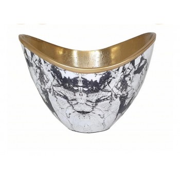 فازة رخامية منحني معدن بتصميم مودرن ملاءم لديكور المنزل 7632