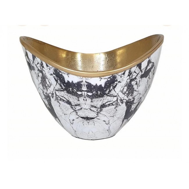 فازة رخامية منحني معدن بتصميم مودرن ملاءم لديكور المنزل 7632