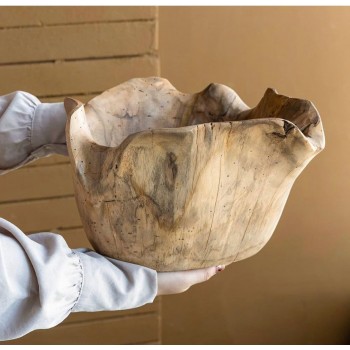 صحن تقديم من خشب الطبيعي مموج مثالي لديكور المنزل L7575