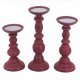 طقم شمعدان بألوان دافئه على الطراز الاروبي كلاسيك 3 قطع 7556