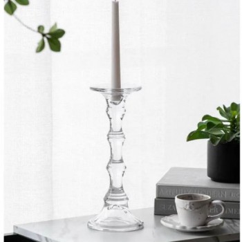 شمعدان زجاج شفاف أنيق مثالي لديكور المنزل 7547 شمعدان زجاج شفاف أنيق مثالي لديكور المنزل 7547