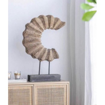 تحفة خشب متعرج بنصف دائره بقاعده خشبيه بتصميم عصري 7577