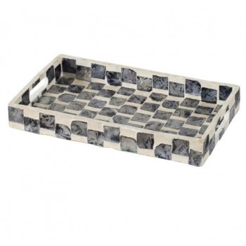 صينية مزخرفه بزخارف انيقه ببلاط مربعات الأبيض وبني 7659