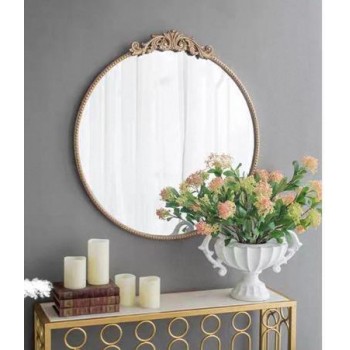 مرايا جداري دائري بإطار معدن بتصميم أوربي ملائم لديكور المنزل 7721برتفاع 97.8cm
