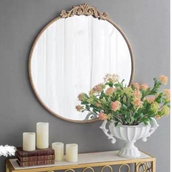 مرايا جداري دائري بإطار معدن بتصميم أوربي ملائم لديكور المنزل 7721برتفاع 97.8cm