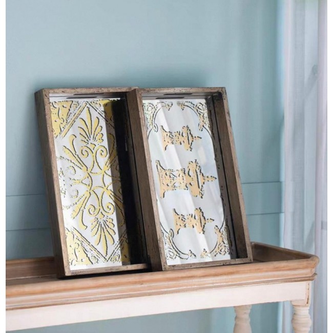 طقم صينية تقديم مرايا بتصميم حديث ملائم لديكور المنزل 7647