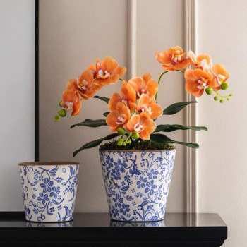 طقم مركن نبات سيراميك بنقوش الورد ريفيه 2 قطع 7529 طقم مركن نبات سيراميك بنقوش الورد ريفيه 2 قطع 7529