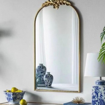 مرايا جداري بإطار ذهبي كلاسيك بتصميم أوربي 7713برتفاع 106.5cm