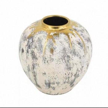 فازة سيراميك فن أبداعي بحافه ذهبيه مثالي لديكور المنزل 7464 فازة سيراميك فن أبداعي بحافه ذهبيه مثالي لديكور المنزل 7464