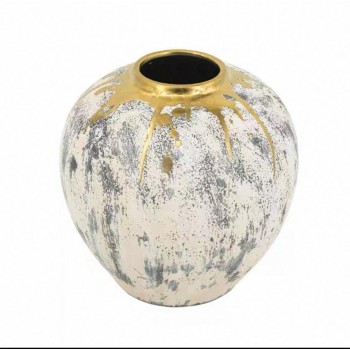 فازة سيراميك فن أبداعي بحافه ذهبيه مثالي لديكور المنزل 7464