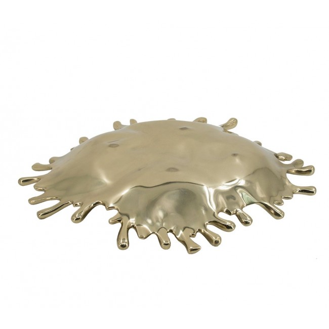 صحن سيراميك ذهبي بلمسات عصريه حديثه 7627