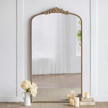 مرايا أرضية بإطار معدن ذهبي فاخر مثالي لديكور المنزل 7729برتفاع 168.2cm