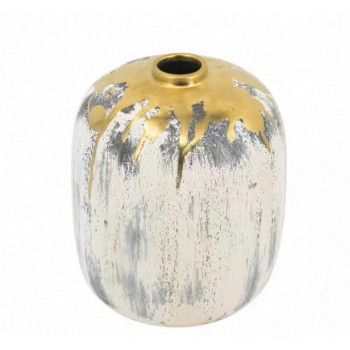 فازه سيراميك مذهبه الحافه على نمط الاروبي ملائم لديكور المنزل 7462