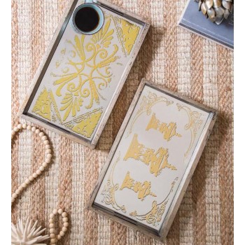 طقم صينية تقديم مرايا بتصميم حديث ملائم لديكور المنزل 7647