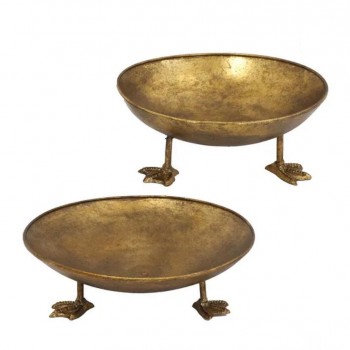 طقم صحن معدن ذهبي بأرجل البطة تتناغم مع ديكور المنزل 7672 طقم صحن معدن ذهبي بأرجل البطة تتناغم مع ديكور المنزل 7672