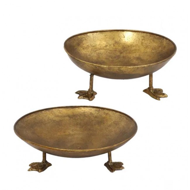 طقم صحن معدن ذهبي بأرجل البطة تتناغم مع ديكور المنزل 7672