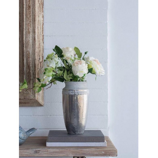 فازة فخاريه باللون فضي فاخر متوفر الحجمين 5717