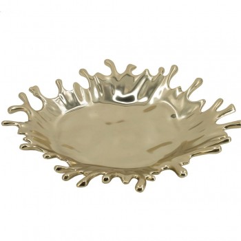 صحن سيراميك ذهبي بلمسات عصريه حديثه 7627