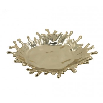 صحن سيراميك ذهبي بلمسات عصريه حديثه 7627