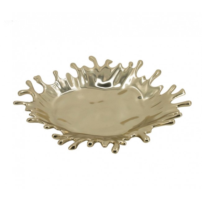 صحن سيراميك ذهبي بلمسات عصريه حديثه 7627