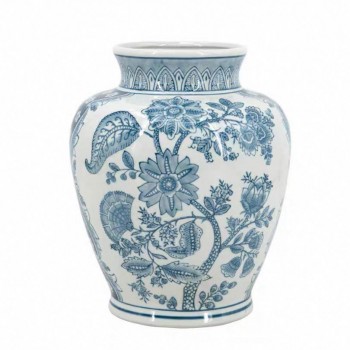 فازه سيراميك بنقوش زرقاء فاخره 7467 فازه سيراميك بنقوش زرقاء فاخره 7467