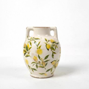 فازه سيراميك على نمط ريفي برسمة الليمون 7440