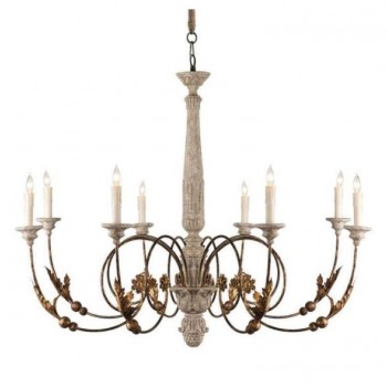 ثريا سقفيه معدن مشغول يدويا وخشب على الطراز الاروبي فاخر 4651