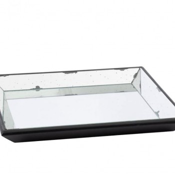 صينية زجاجية مزخرفه مع مرايا مطليه 7640