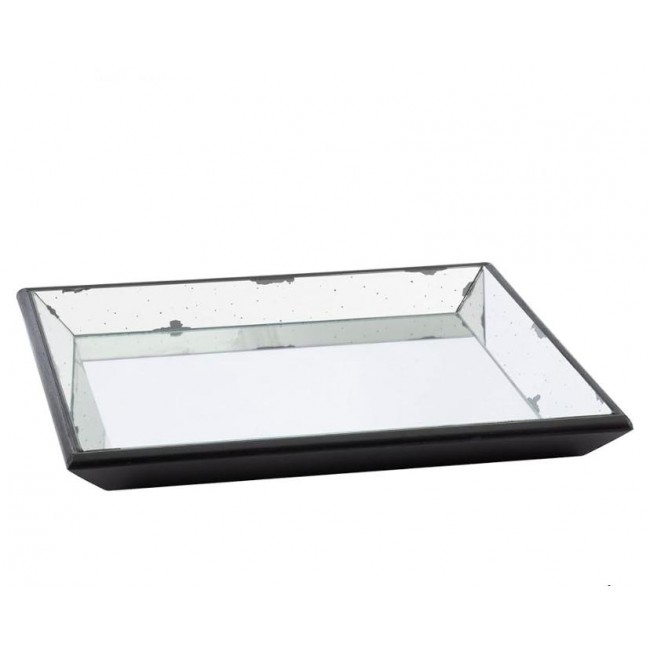 صينية زجاجية مزخرفه مع مرايا مطليه 7640