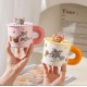 كوب سيراميك بشخصية كارتون ديزني بغطاء متوفر للونين 7060