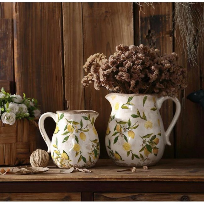 فازه بتصميم أبريق ريفي جميل متوفر الحجمين 7438 فازه بتصميم أبريق ريفي جميل متوفر الحجمين 7438