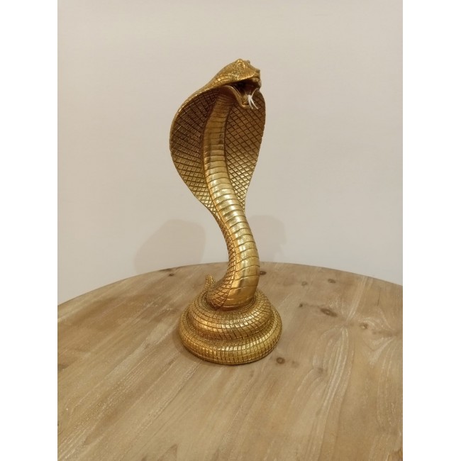 تحفة ثعبان كوبرا سيراميك ذهبي 37cm  برتفاع7034