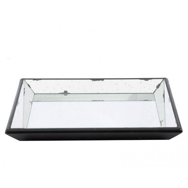 صينية زجاجية مزخرفه مع مرايا مطليه 7640